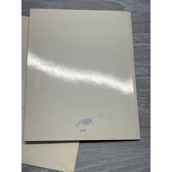 Christmas Greeting Card Cocker Spaniel Dogs Metallic Gold Frame Unused Vintage - Picture 6 of 7